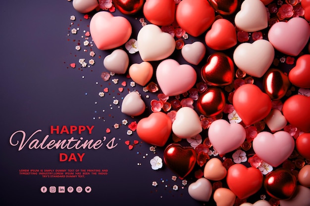 Valentines day background with copy space abstract pink wall in love concept