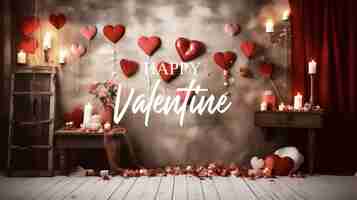 PSD valentines day background with