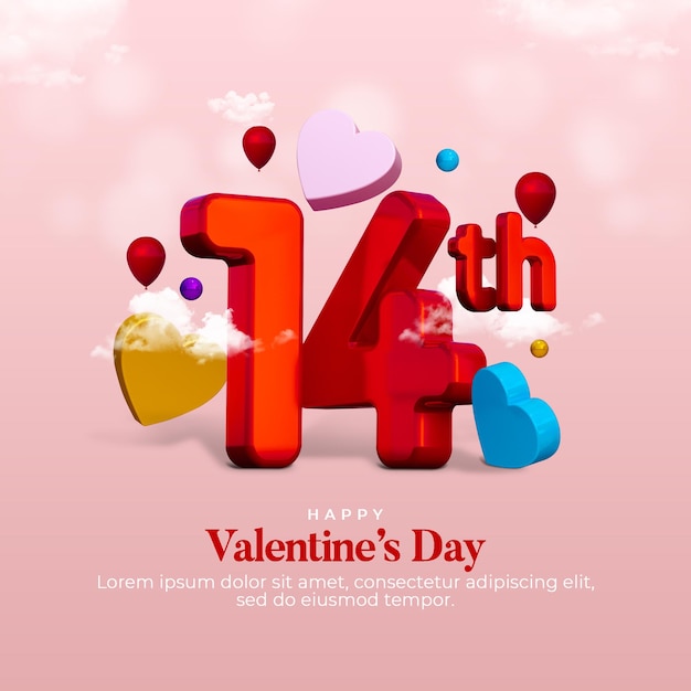 Valentines day banner instagram social media post template