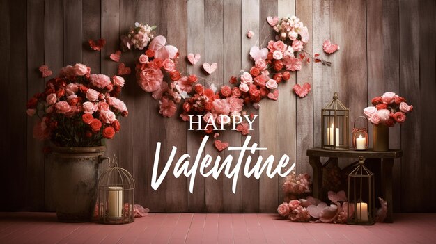 PSD valentines day beautiful background with