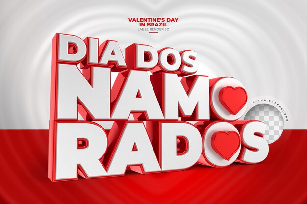 Valentines day in brazilian in 3d rendering