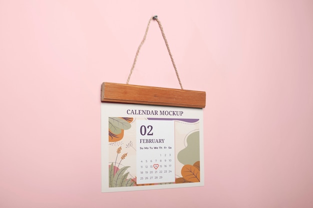 PSD valentines day calendar mockup