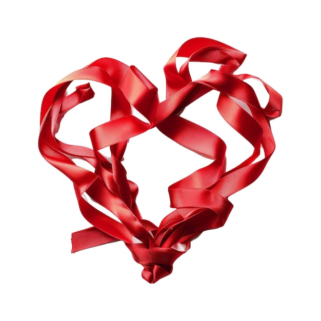 PSD 리본 으로 만든 발렌타인 데이 카드 심장