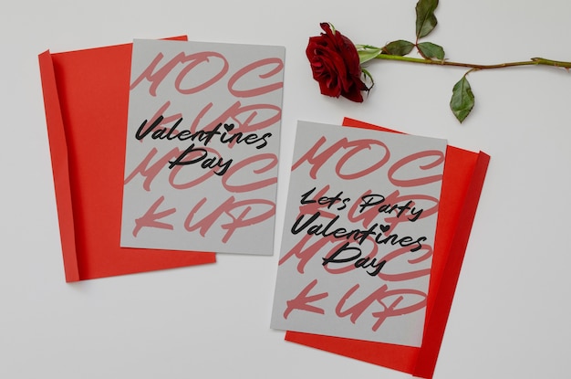 PSD valentines day card mockup design