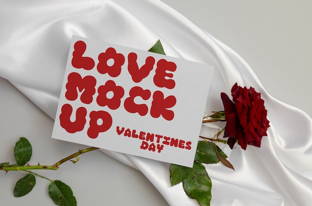 Valentines day card mockup design
