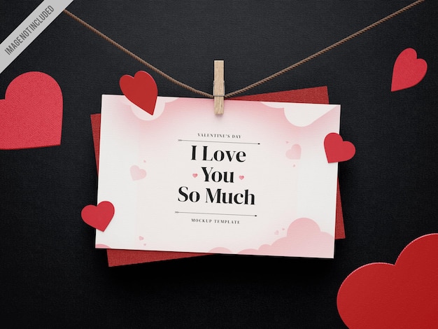 Mockup di carta di san valentino