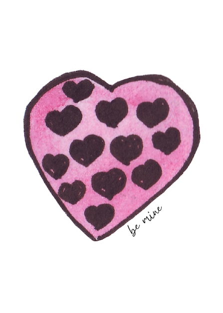 PSD cartolina di san valentino cuore ad acquerello