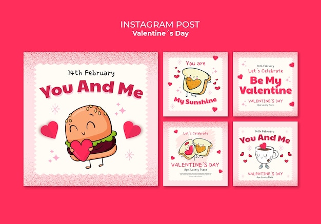 PSD valentines day celebration  instagram posts