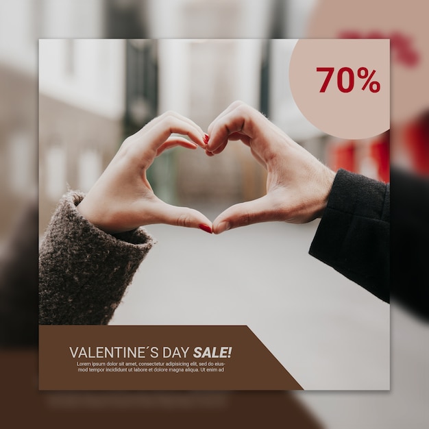 PSD valentines day cover mockup with image