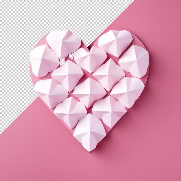 Valentines day cute heart and design isolated on transparent background