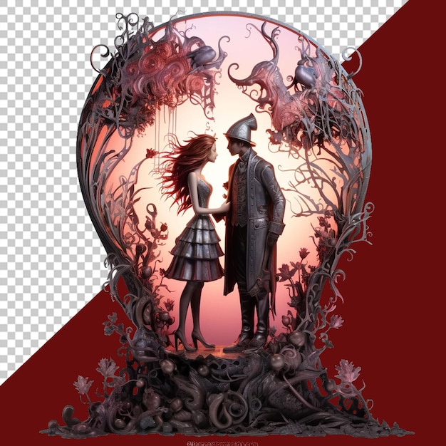 PSD illustrazione png della decorazione di san valentino