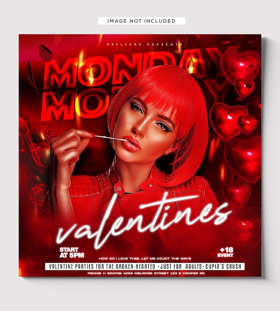 Banner di san valentino dj party instagram