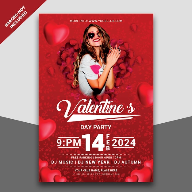 PSD valentines day flyer invitation