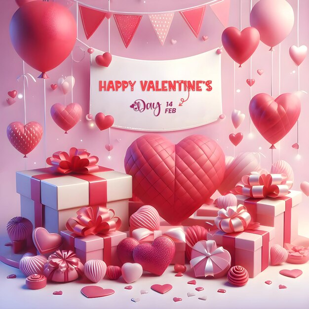 Коробка для подарков на День святого Валентина с 3D-формой сердца