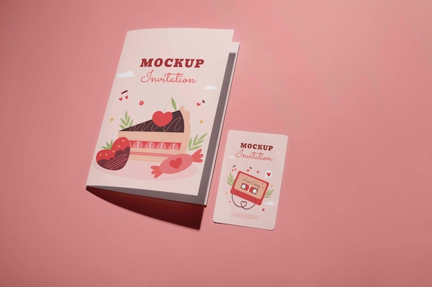 PSD valentines day gift card mockup