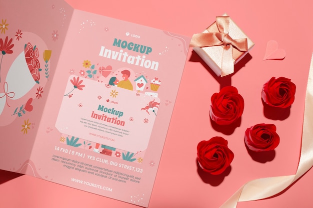 Valentines day gift card mockup