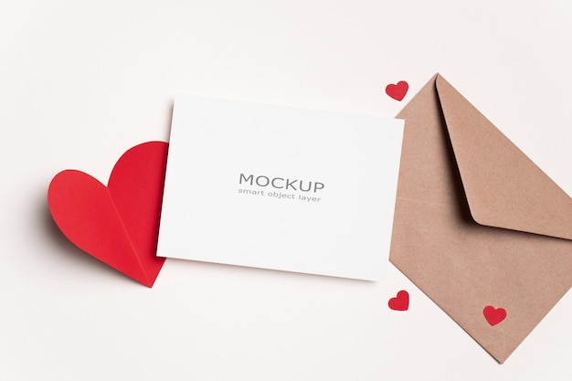 PSD valentines day greeting card mockup