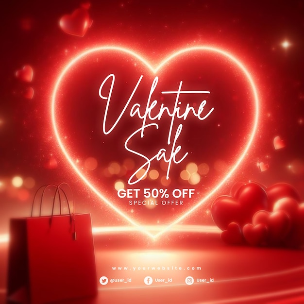 PSD valentines day hot deal banner templates