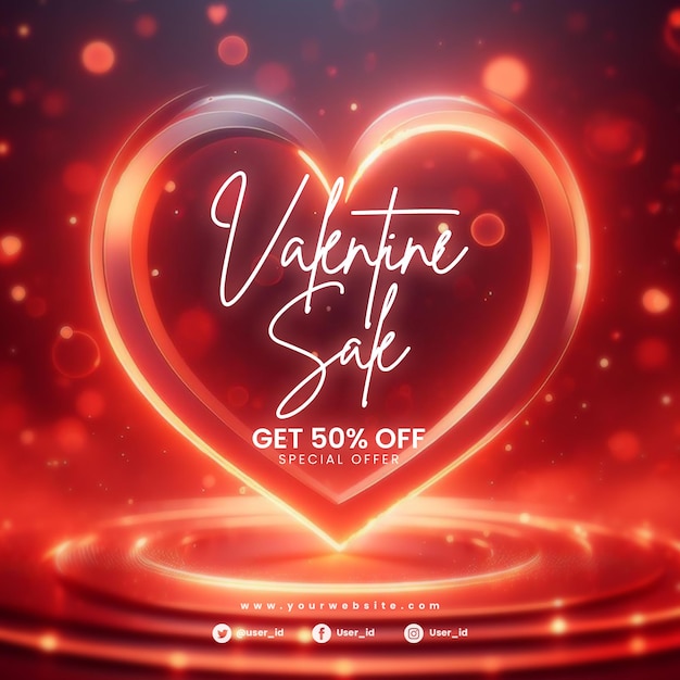 PSD valentines day hot deal banner templates