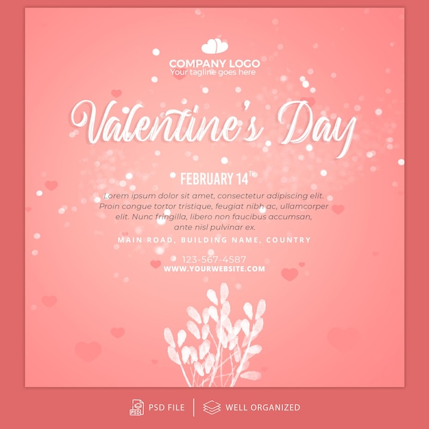 Valentines Day Instagram Post Template and Banner Template
