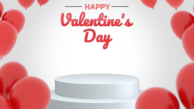 San valentino mockup 3d rendering design