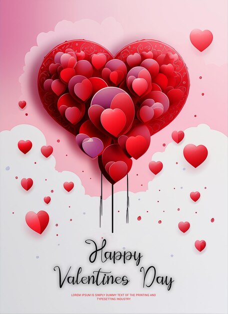 PSD valentines day poster template