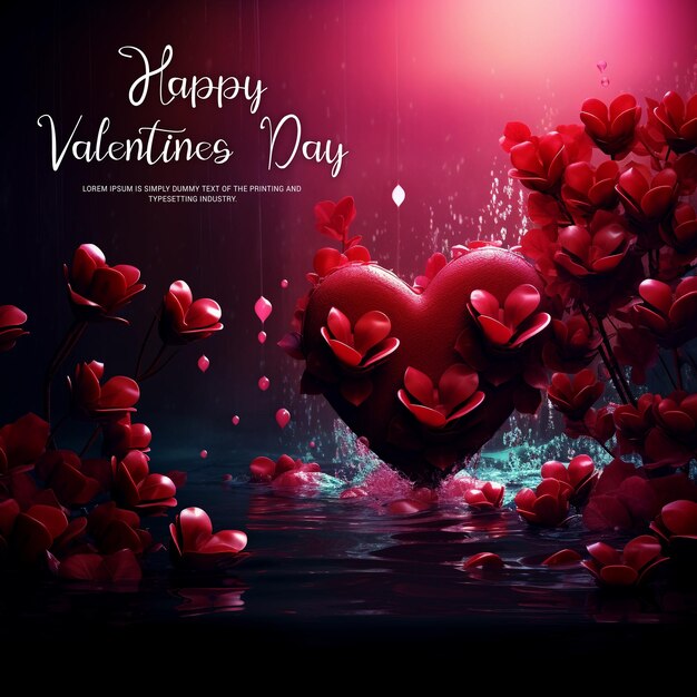 PSD valentines day poster template