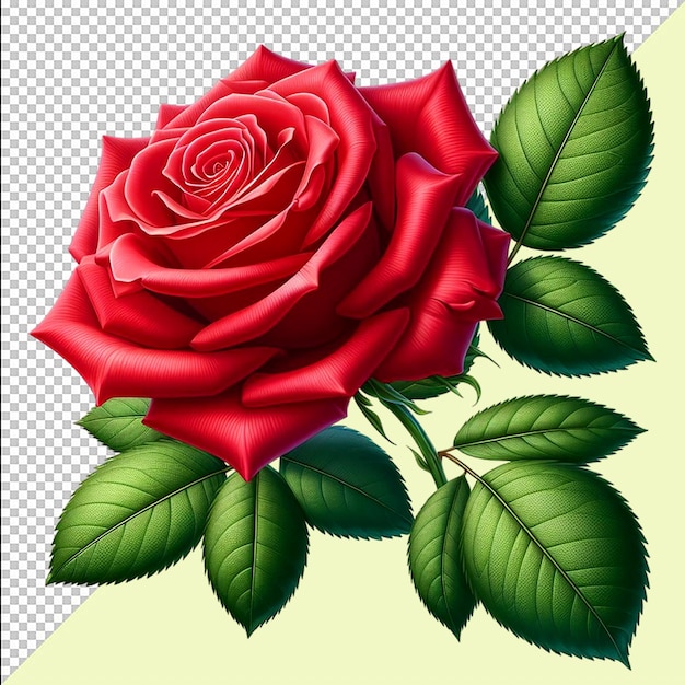 Valentines day red roses isolated on transparent background