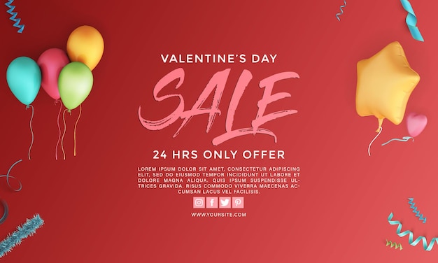 PSD valentines day sale banners