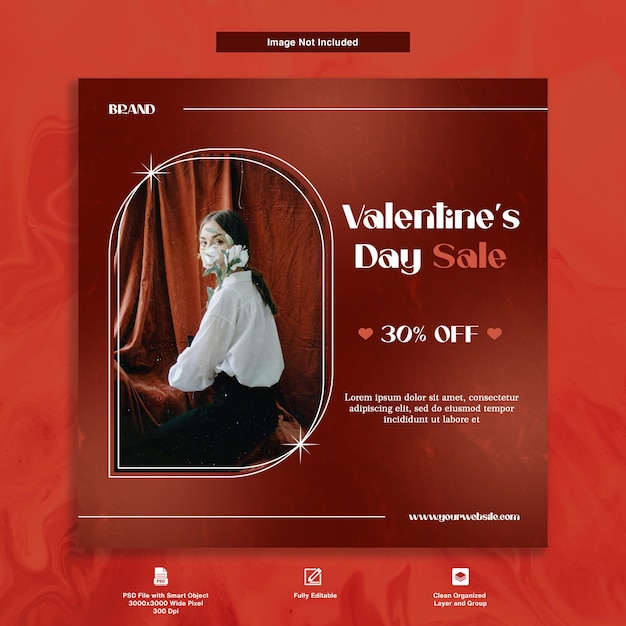 Valentines day sale fashion product instagram post template