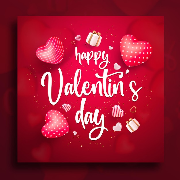 valentines day social media instagram post design template