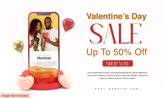 PSD valentines day special sale post template