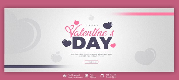 PSD template di banner di copertina di facebook per il giorno di san valentino e super sale