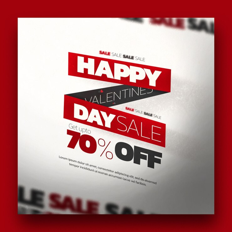 PSD valentines day and super sale social media banner or post template