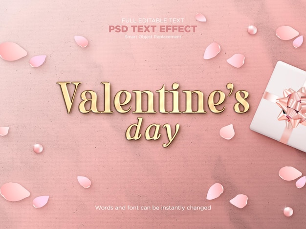 Valentines day text effect mockup