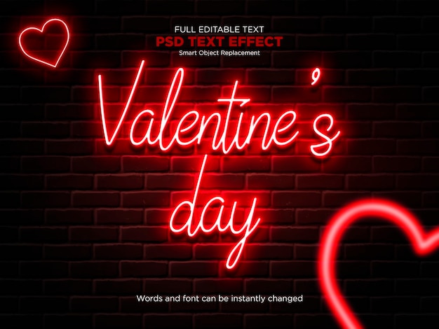 PSD valentines day text effect