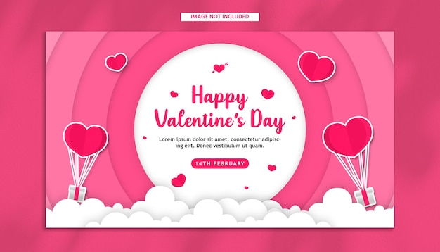 PSD san valentino con un design in stile realistico