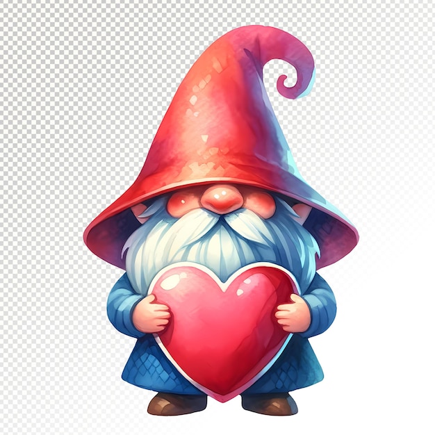 PSD valentines gnome clipart иллюстрации прозрачный фон psd