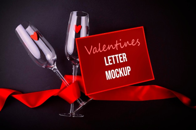 PSD valentines letter mockup