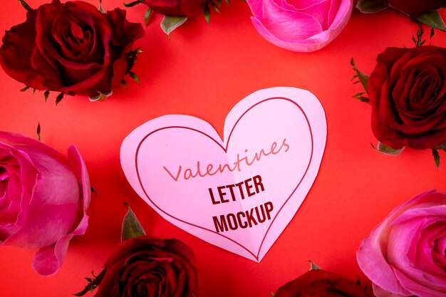 PSD mockup di lettera di san valentino