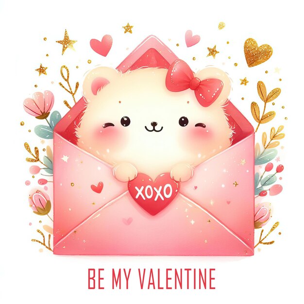 PSD valentines love letter card template