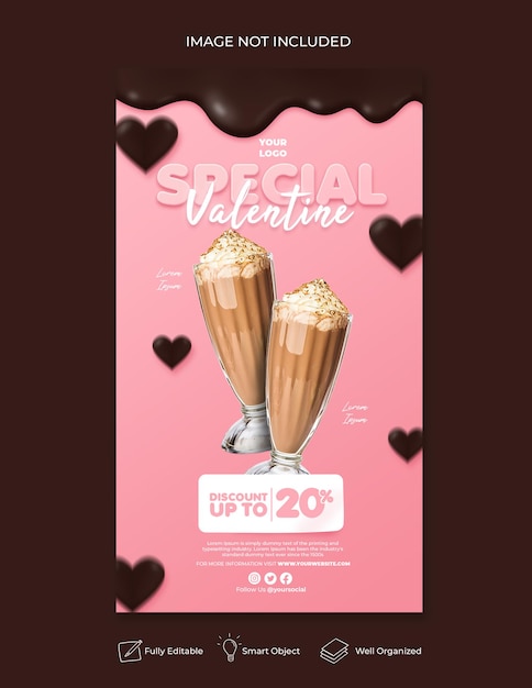 Valentines menu promotion social media instagram post