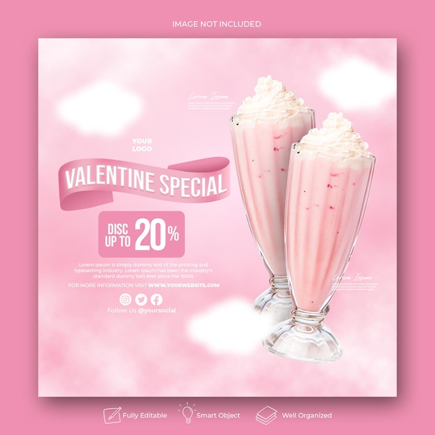 Valentines menu promotion social media instagram post