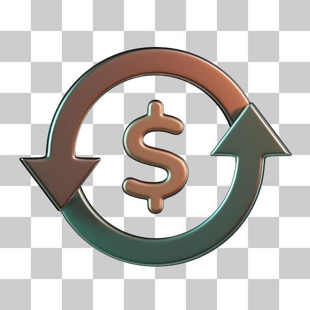 PSD valuta dollar sync 3d icon