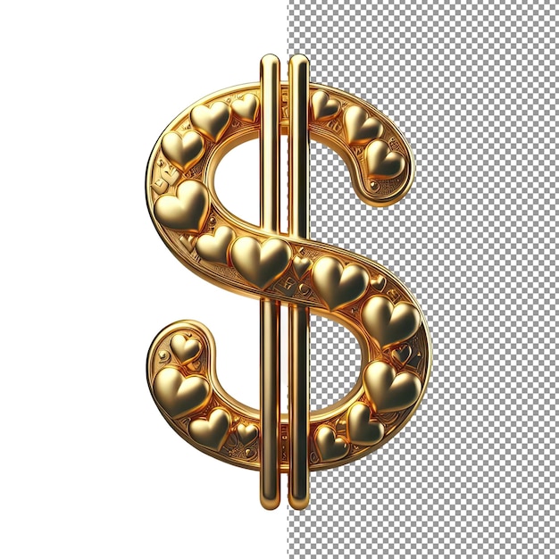 Valuta elegance 3d geïsoleerd dollar symbool in transparantie