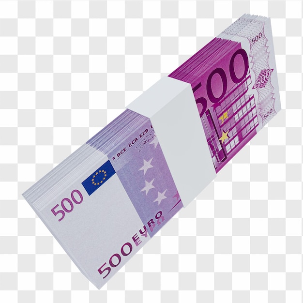 PSD valuta van de europese unie euro 500: stapel eur europees bankbiljet