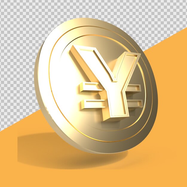 valutasymbool Japan Yen 3D render