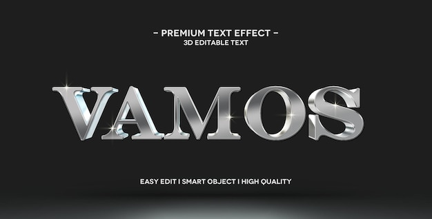 Vamos 3d text style effect mockup template