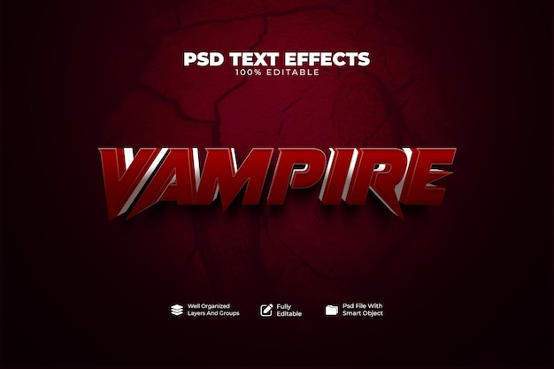 PSD effetto testo vampiro e modello mockup