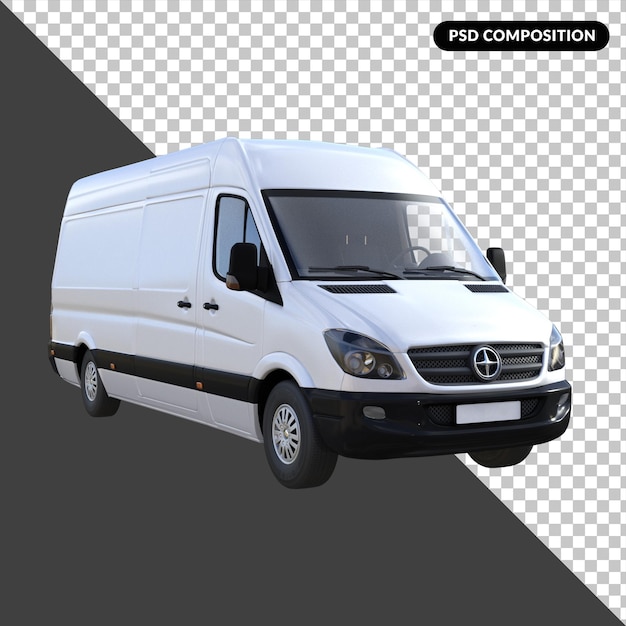 Van car isolated 3d